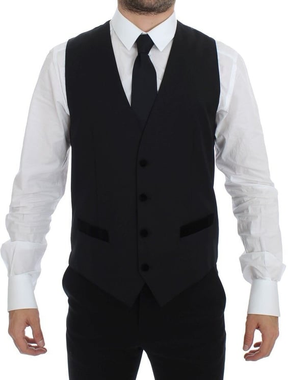 Dolce & Gabbana Dolce & Gabbana Black Wool Formal Dress Vest Gilet Weste