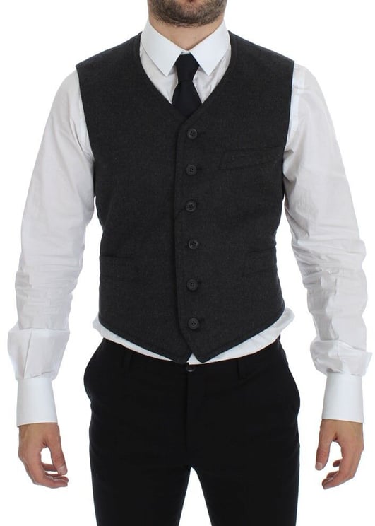 Dolce & Gabbana Dolce & Gabbana Gray Wool Blend Vest Gilet Weste