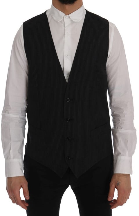 Dolce & Gabbana Dolce & Gabbana Gray Wool Stretch Vest