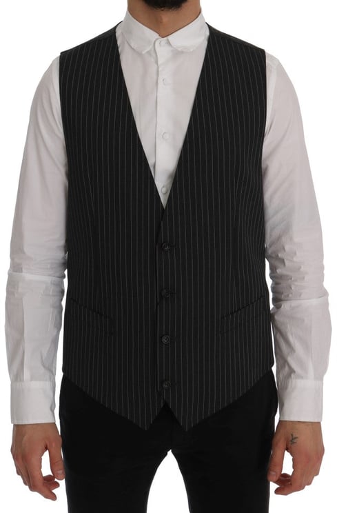 Dolce & Gabbana Dolce & Gabbana Gray Wool Stretch Vest
