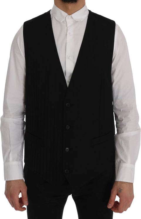 Dolce & Gabbana Dolce & Gabbana Black STAFF Wool Stretch Vest