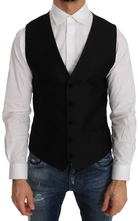 Dolce & Gabbana Dolce & Gabbana Black Polka Dot Pattern Vest