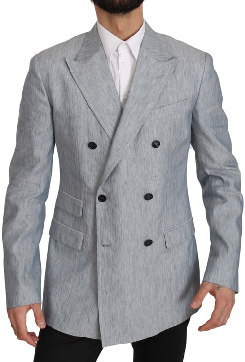 Dolce & Gabbana Dolce & Gabbana Blue Flax NAPOLI Jacket Coat Blazer