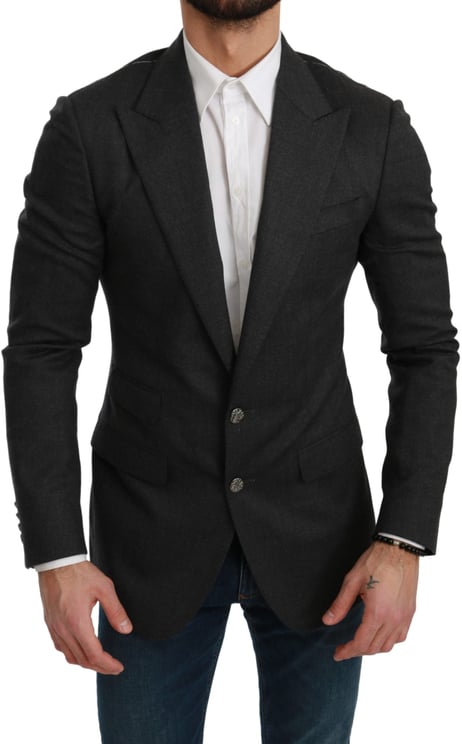 Dolce & Gabbana Dolce & Gabbana Gray NAPOLI Slim Fit Jacket Wool Blazer