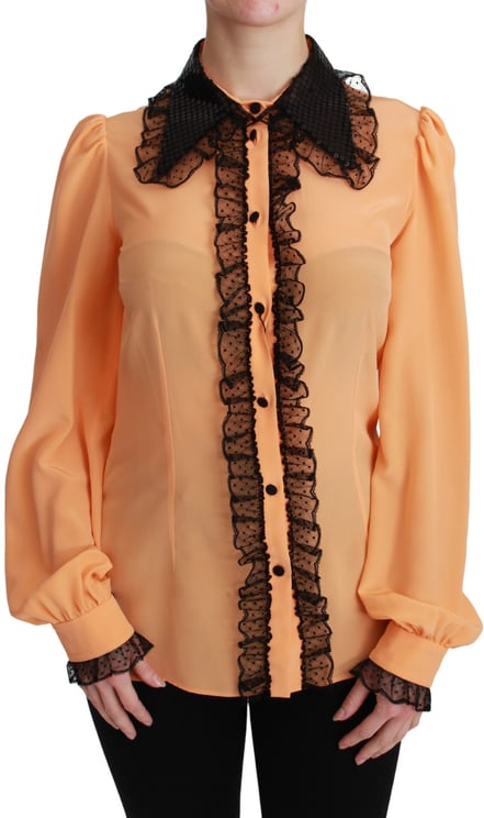 Dolce & Gabbana Dolce & Gabbana Yellow Silk Sequin Lace Blouse Shirt