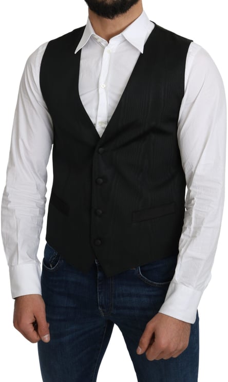 Dolce & Gabbana Dolce & Gabbana Gray 100% Silk Formal Coat Vest