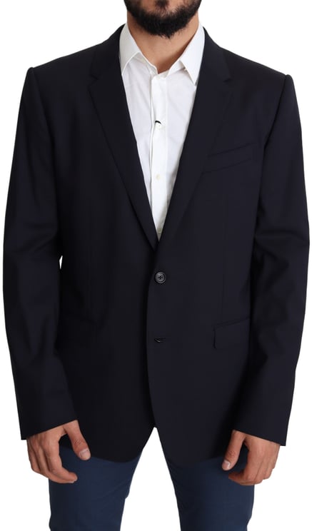 Dolce & Gabbana Dolce & Gabbana Black Wool Stretch Men Coat MARTINI Blazer