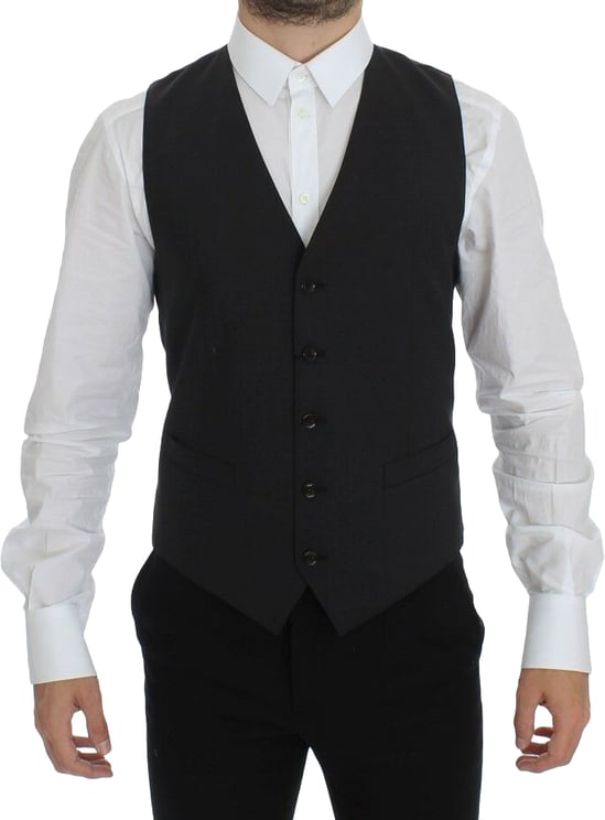Dolce & Gabbana Dolce & Gabbana Gray Wool Stretch Dress Blazer Vest