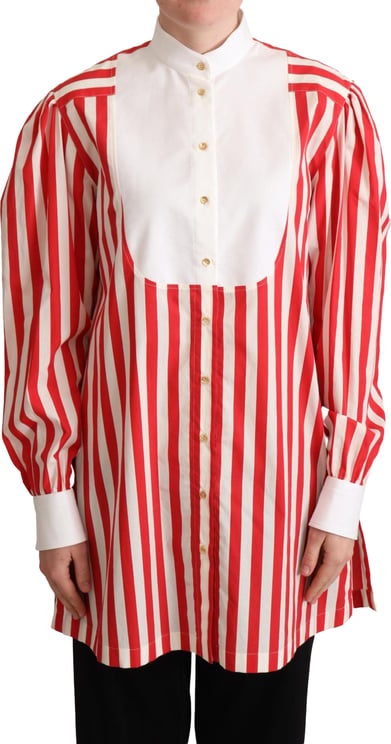 Dolce & Gabbana Dolce & Gabbana Red White Striped Long Sleeves Formal Shirt
