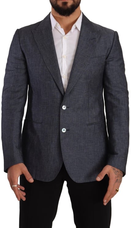 Dolce & Gabbana Dolce & Gabbana Blue Linen Cotton Jacket TAORMINA Blazer