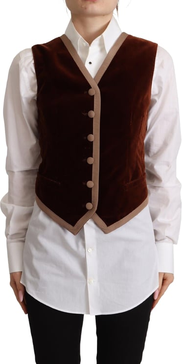 Dolce & Gabbana Dolce & Gabbana Bordeaux Velvet Cotton V-neck Sleeveless Vest Top