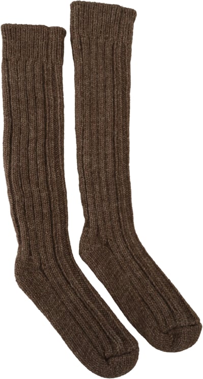 Dolce & Gabbana Dolce & Gabbana Brown Wool Knit Calf Long Women Socks