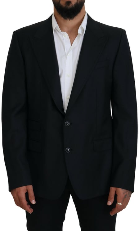 Dolce & Gabbana Dolce & Gabbana Dark Blue Wool Formal Sicilia Blazer