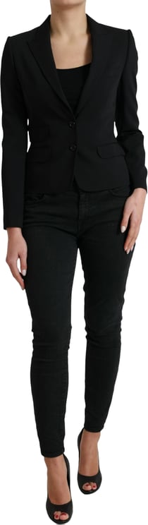 Dolce & Gabbana Dolce & Gabbana Black Wool Single Breasted Blazer Coat Jacket