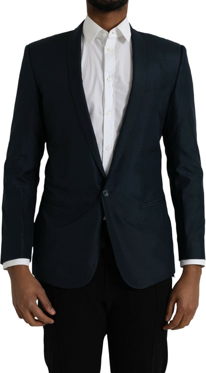 Dolce & Gabbana Dolce & Gabbana Blue MARTINI Shawl Single Breasted Blazer