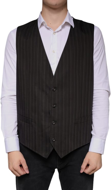 Dolce & Gabbana Dolce & Gabbana Black Cotton Waistcoat Dress Formal Vest
