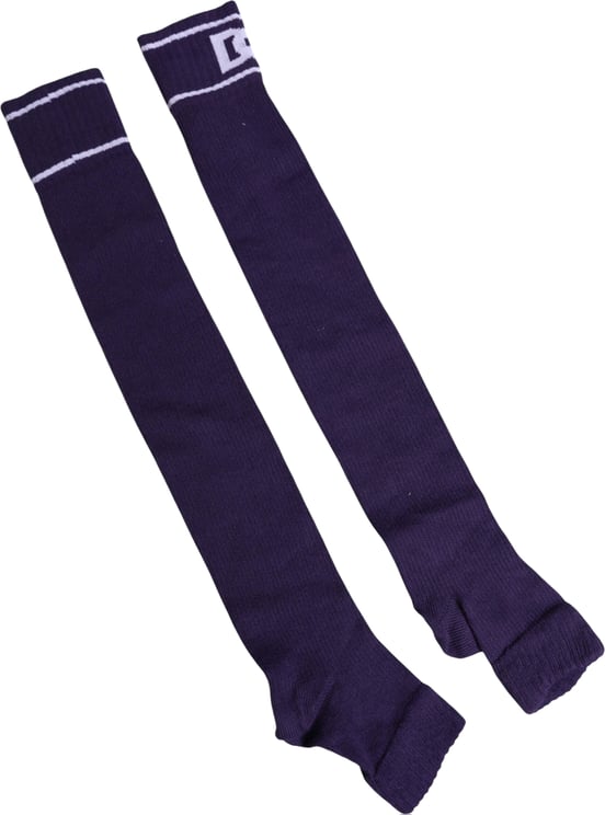 Dolce & Gabbana Dolce & Gabbana Purple Cotton DG Logo Print Open Toe Socks