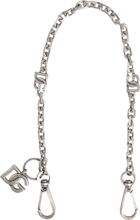 Dolce & Gabbana Dolce & Gabbana Silver Tone Brass DG Logo Detailing Chain Men Necklace