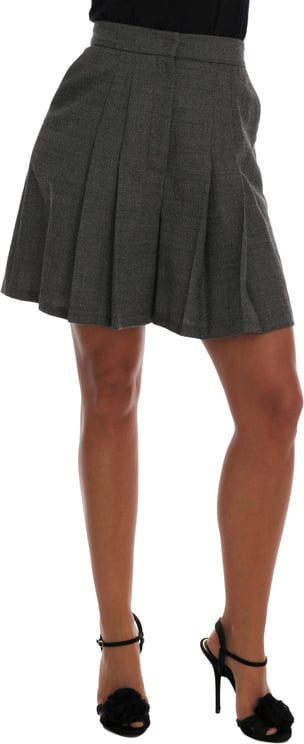 Dolce & Gabbana Dolce & Gabbana Gray Wool High Waist Mini Shorts