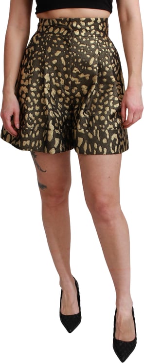 Dolce & Gabbana Dolce & Gabbana Black Gold High Waist Mini Cotton Shorts