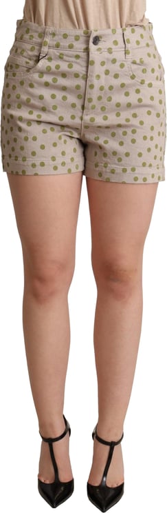 Dolce & Gabbana Dolce & Gabbana Beige Polka Dots Denim Cotton Stretch Shorts