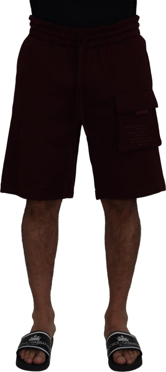 Dolce & Gabbana Dolce & Gabbana Maroon Bermuda Cargo Men Shorts