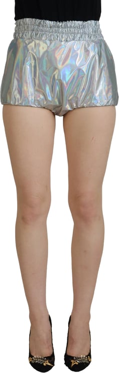 Dolce & Gabbana Dolce & Gabbana Silver Holographic High Waist Hot Pants Shorts