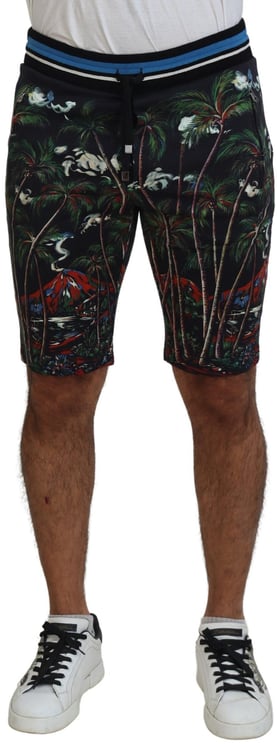 Dolce & Gabbana Dolce & Gabbana Black Cotton Volcano Print Casual Shorts