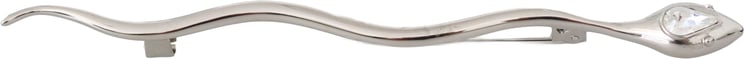 Dolce & Gabbana Dolce & Gabbana Silver Brass Crystal Spilla Serpente Mens Brooch Pin