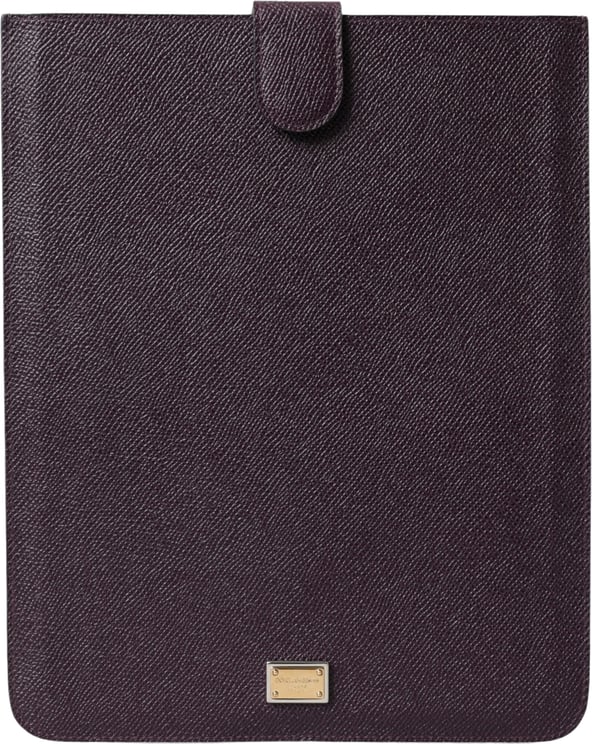 Dolce & Gabbana Dolce & Gabbana Dark Brown Leather Logo Plaque Cover Sleeve Tablet Case