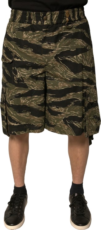 Dolce & Gabbana Dolce & Gabbana Black Gold Patterned Cotton Bermuda Shorts