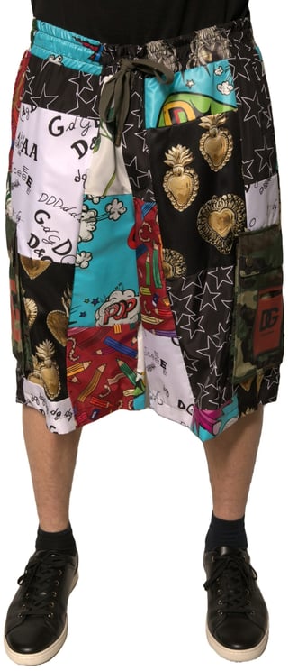 Dolce & Gabbana Dolce & Gabbana Multicolor Patchwork Cargo Bermuda Shorts