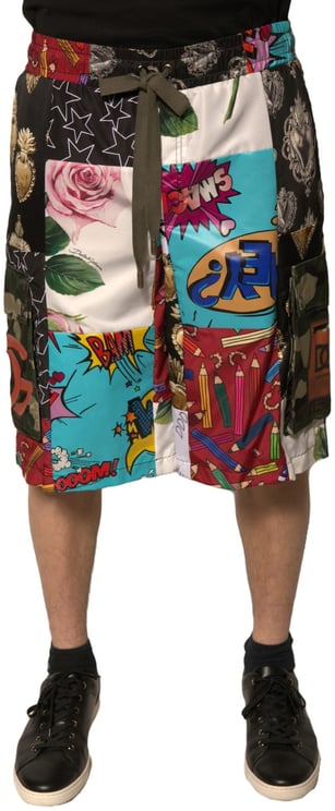 Dolce & Gabbana Dolce & Gabbana Multicolor Patchwork Cargo Bermuda Shorts