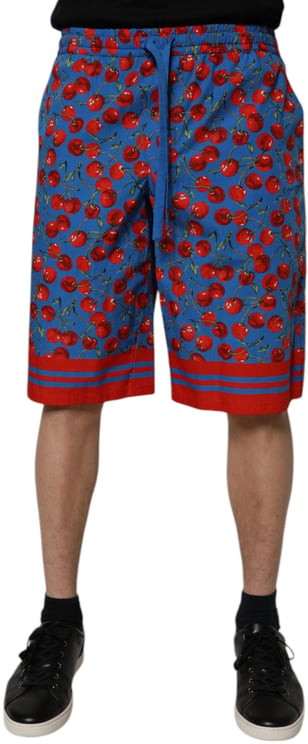 Dolce & Gabbana Dolce & Gabbana Blue Cherry Print Cotton Men Bermuda Shorts
