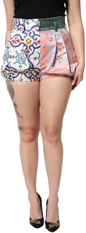 Dolce & Gabbana Dolce & Gabbana Multicolor Cotton Patchwork Hot Pants Shorts