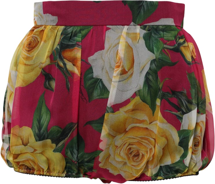 Dolce & Gabbana Dolce & Gabbana Red Floral High Waist Women Hot Pants Shorts
