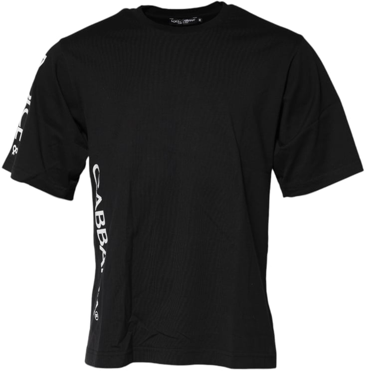 Dolce & Gabbana Dolce & Gabbana Black Logo Print Cotton Men Crew Neck T-shirt