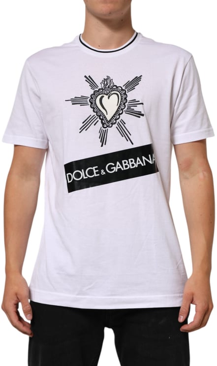 Dolce & Gabbana Dolce & Gabbana White Sacred Heart Short Sleeve Men T-shirt