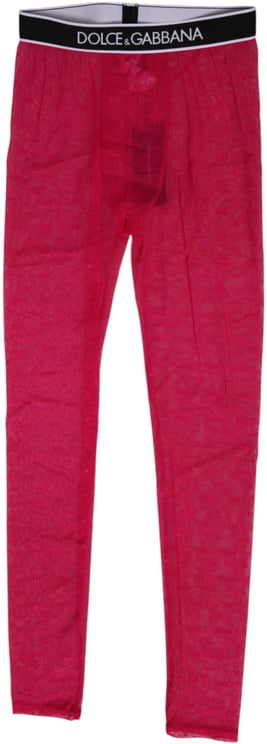 Dolce & Gabbana Dolce & Gabbana Fuchsia Nylon Logo Lace Leggings Pants Underwear