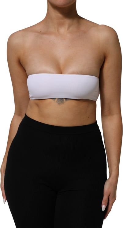 Dolce & Gabbana Dolce & Gabbana White Nylon Blend Bandeau Strapless Tube Top
