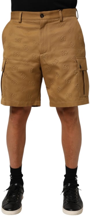 Dolce & Gabbana Dolce & Gabbana Brown Cotton Stretch Logo CargoBermuda Shorts