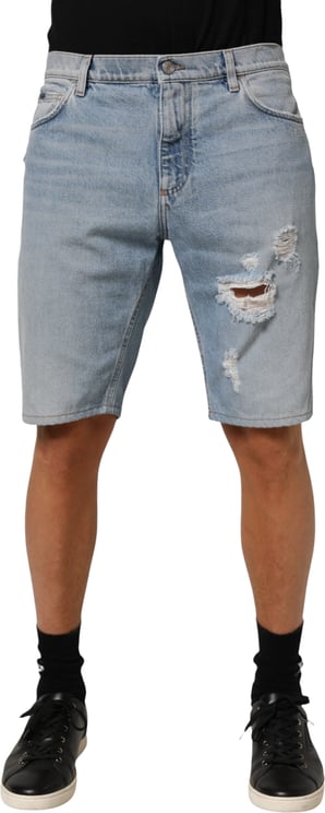 Dolce & Gabbana Dolce & Gabbana Blue Cotton Distressed Denim Bermuda  Shorts