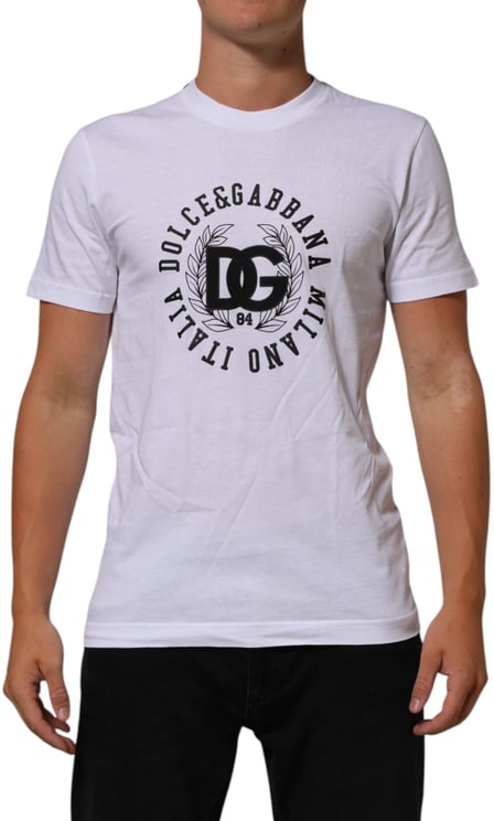 Dolce & Gabbana Dolce & Gabbana White Cotton Logo Print Crew Neck T-shirt