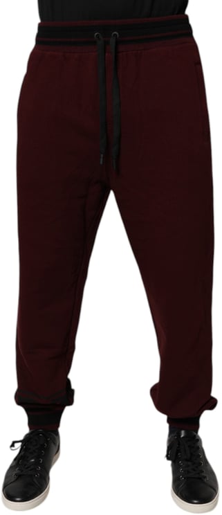 Dolce & Gabbana Dolce & Gabbana Maroon Cotton Men Jogger Sweatpants Pants