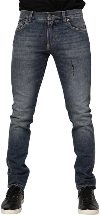 Dolce & Gabbana Dolce & Gabbana Blue Washed Cotton Skinny Men Denim Jeans