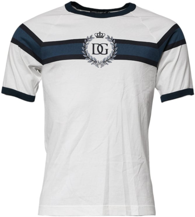 Dolce & Gabbana Dolce & Gabbana White Logo Print Cotton Men Crew Neck T-shirt