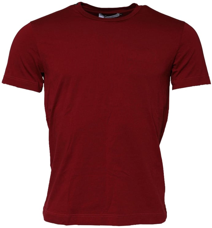 Dolce & Gabbana Dolce & Gabbana Maroon Cotton Crew Neck Short Sleeves T-Shirt