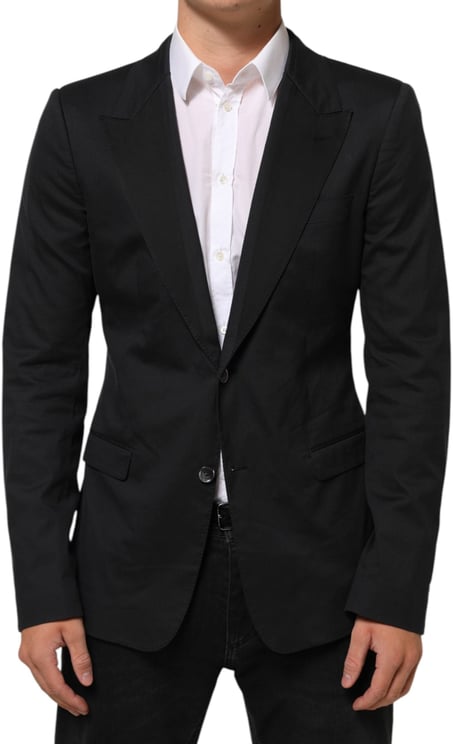Dolce & Gabbana Dolce & Gabbana Black Cotton 2 Buttons Suit Jacket Blazer