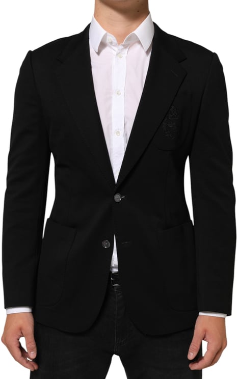 Dolce & Gabbana Dolce & Gabbana Black Viscose 2 Buttons Suit Jacket Blazer