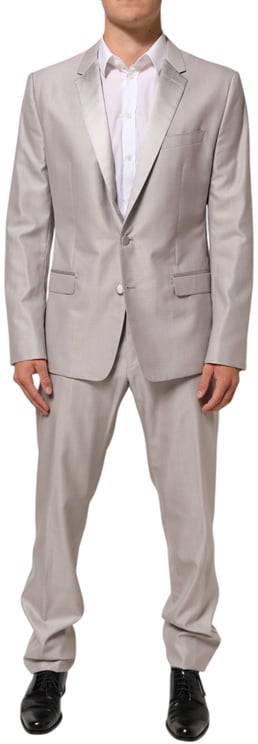 Dolce & Gabbana Dolce & Gabbana Light Gray Wool 2 Piece MARTINI Formal Suit